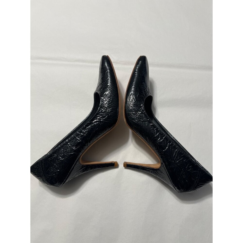 Maison Margiela Crinkle Black Patent Leather Heels Size 38 - Picture 10 of 12